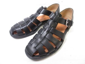 HH極美品 【チャーチ Church’s】 FISHERMAN フィッシャーマン レザー グルカサンダル 紳士靴 (メンズ) size7 ブラック □30MZA6064□