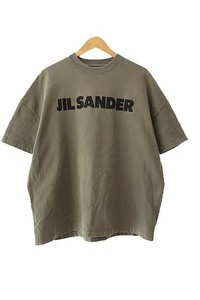 ジルサンダー JIL SANDER T-SHIRT CN SS ロゴ プリント 半袖 Tシャツ J21GC0001 J20105 L THYMEGREEN タイムグリーン カーキ☆AA★250119