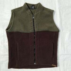 プラナ　オリーブ　ブラウン　フリース　ベスト　prana fleece　vest jacket　90