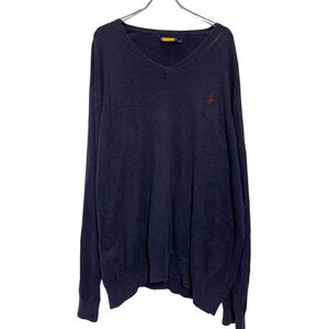 POLO RALPH LAUREN コットンニット セーター 3XLT ネイビー ポロラルフローレン ビッグサイズ 古着卸 アメリカ仕入 a609-6723