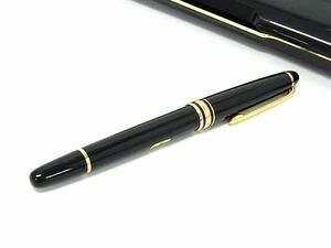 1円 ■極美品■ MONT BLANC モンブラン マイスターシュテュック ペン先 14K 585 14金 万年筆 筆記用具 ブラック系×ゴールド系 FB9033