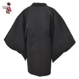 1円 美品 男羽織 ウール 濃紺色 身丈85cm メンズ 同梱可 【kimonomtfuji】 5nfuji47333