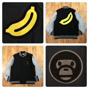 BAPE マイロ バナナ スウェット スタジャン Sサイズ a bathing ape milo sweat varsity jacket エイプ ベイプ アベイシングエイプ NIGO w9