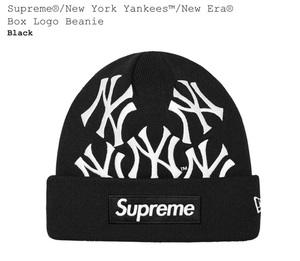 【新品】Supreme New York Yankees New Era Box Logo Beanie COLOR/STYLE：Black