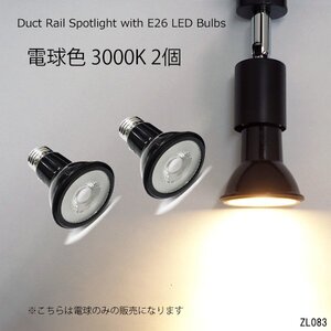 ダクトレール用 ライト 黒 2個セット 電球色 3000K E26 スポットライト 送料無料/22