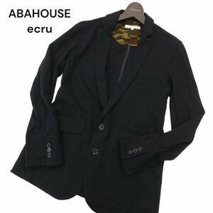 ABAHOUSE ecru アバハウス エクリュ 通年 ストレッチ 2B テーラード ジャケット Sz.2　メンズ ネイビー　C4T02995_4#O