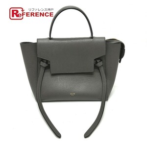 CELINE セリーヌ 189153 ベルトバッグ マイクロ 2WAY ショルダーバッグ カバン ロゴ ハンドバッグ グレー レディース【中古】