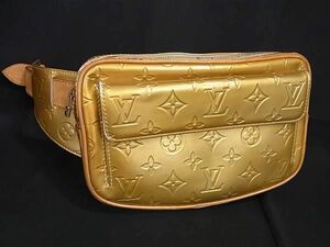 1円 LOUIS VUITTON ルイヴィトン M91041 モノグラムヴェルニ フルトン ボディバッグ ウエストポーチ ウエストバッグ ゴールド系 AX6895