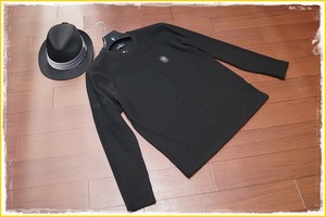 ◆◇Be Ambition ユリ＆ロゴ クルー カットソー/XXL/黒/おとこのブランド safari ビッグ サイズ シルエット 3L 4L ロンT ビーアンビション