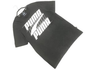 ネコポスOK PUMA プーマ プリント Tシャツ sizeM/黒 ■◆ ☆ efc6 メンズ