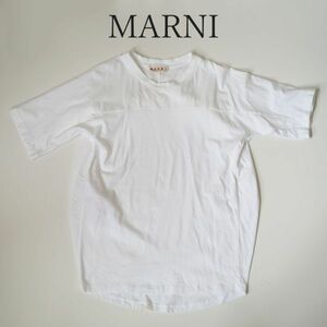 マルニ MARNI 半袖Ｔシャツ 白 ホワイト 38 ギャザー 20SS