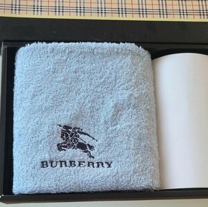 【送料込】BURBERRY バーバリー フェイスタオル　シャドーホース　ブルー