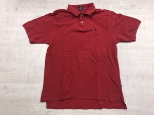 ポロ ラルフローレン Polo by Ralph Lauren アメカジ トラッド 鹿の子 半袖ポロシャツ メンズ ロゴ刺繍 L 赤