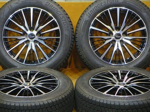 超バリ溝 超美品【ブリヂストン ブリザック DM-V3 225/60R18 100Q】18インチ 7.5J+38 PCD114.3-5H ハリアー RAV4 エクストレイル CX-5 CX-8