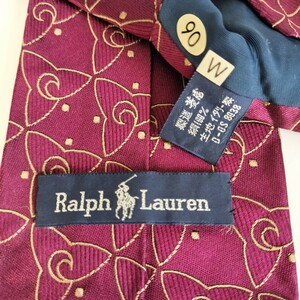 RALPH LAUREN（ ラルフローレン)ワインレッド三角柄ネクタイ