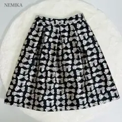 【美品】NEMIKA ネミカ ジャガードフレアスカート イタリア製