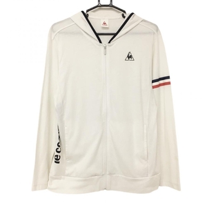 ルコック ジップパーカー 白×黒 ロゴプリント フルジップ メンズ L ゴルフウェア le coq sportif