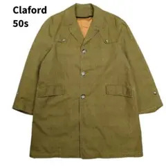 50s 60s Claford チェック コート ジャケット キャメル