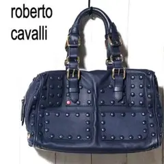 ロベルトカヴァリ レザーバッグ Roberto Cavalli スタッズボストン