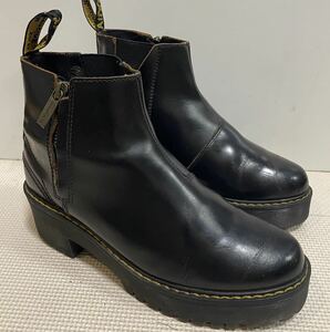 Dr Martens厚底ドクターマーチンサイドゴアブーツ UK6ジッパー黒