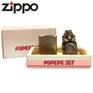 美品★ZIPPO POPEYE SET LIMITED 置き時計 フィギィア付き ライター ジッポー ポパイセット★