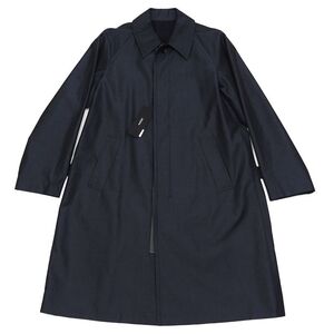 G0536S 未使用品 JOSEPH/シルク混 ステンカラーコート 【サイズ：50】 ネイビー 定価165000円 ラムレザー使用 ジョゼフ オム