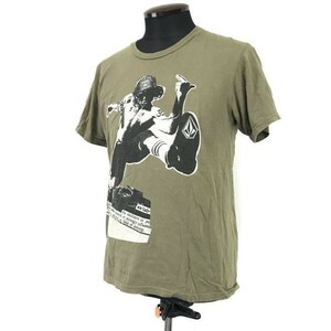 90s/ビンテージ☆VOLCOM/ボルコム☆半袖Tシャツ【メンズM/khaki/カーキ】Tops/Shirts◇cBH829