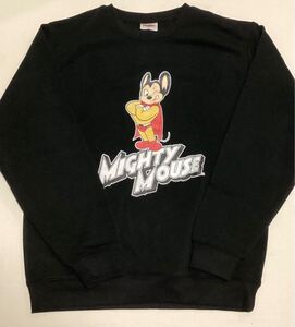 マイティ・マウス◎Mighty Mouse ◎トレーナー（スウェット）LLサイズ◎ブラック◎長期保管・デッドストック・未着用◎タグ付き