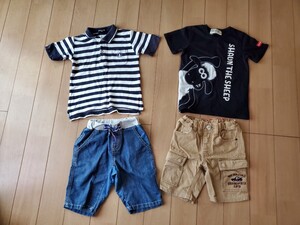 110サイズ夏服セットアップ★【コムサイズム半袖Tシャツ】【ミキハウスポロシャツ】ひつじのショーン★幼稚園保育園