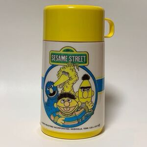 【Vintage】未使用 セサミストリート アラジン 水筒 サーモ ボトル アーニー バート ビッグバード グローバー Aladdin 80’s Sesame Street