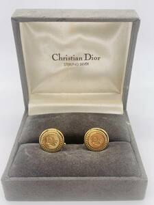 【現状品】 Christian Dior クリスチャン ディオール カフス アクセサリー ゴールドカラー