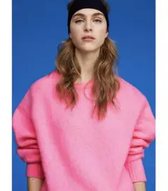 新品☆ZARA ラウンドネック ニットセーター Pink