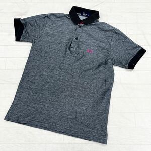 1445◎ FRED PERRY フレッドペリー ゴルフ ウェア トップス ポロ シャツ ハーフボタン 半袖 カジュアル グレー メンズS