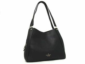 1円 ■美品■ kate spade ケイトスペード WKRO0034 レイラ ミディアム レザー トートバッグ ショルダー 肩掛け ブラック系 BK2932