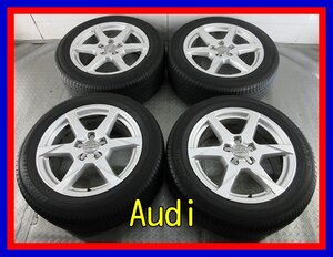 ■中古タイヤホイール■　Audi 純正 17インチ 7.5J +45 5H 112 YOKOHAMA BluEarth E70 225/55R17 97V 夏 サマー S 激安 送料無料 J130