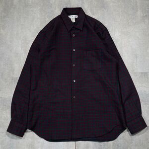 希少 COMME des GARCONS SHIRT コムデギャルソン シャツ ■2007年代 川久保怜 ■サラ感 角襟 シェルボタン ■チェック 長袖 シャツ 