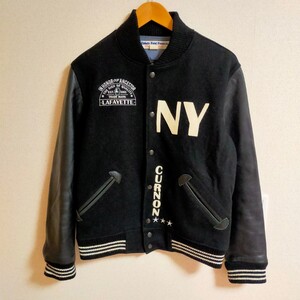 Lafayette ラファイエット EBBETS FIELD FLANNELS AUTHENTIC VARSITY JACKET スタジャン 袖レザー バーシティジャケット S ブラック(黒）