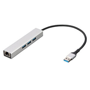 まとめ得 ナカバヤシ LANアダプタ付USB3.2Gen1Type-A　3ポートアルミハブ/シルバー UH-3L353SL x [2個] /l