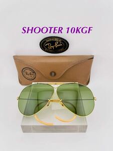 QA07 レイバン SHOOTER 10KGF 金張り　ボシュロム製　ビンテージ　サングラス　70s 初期　B&L Ray-Ban USA RB-3 グリーン