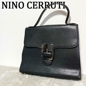 レアNINO CERRUTI ニノセルッティハンドバッグトートバッグブラック黒