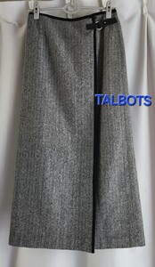 未使用レベル　TALBOTS USA製　秋冬物　ヘリンボーンのロングスカート　トラッド　ウール