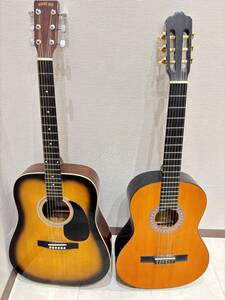 MQ21　ギター２本セット！　HONEY BEE ハニービー アコースティックギター W-15／TS　Sepia Crue C-140/N セピア クルー 