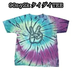 90s y2k old tie-dye TEE mad PEACE reggae