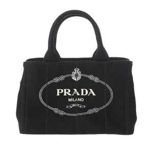 PRADA プラダ カナパ ミニ ブラック レディース キャンバス ハンドバッグ Aランク 中古 銀蔵