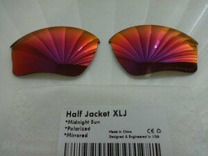 POLARIZED刻印入り！★ハーフジャケットXLJ用 カスタム偏光レンズ MIDNIGHT SUN(PURPLE RED) Color Polarized 新品 HALF Jacket XLJ