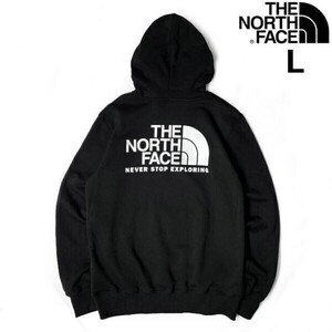 1円～!売切!【正規新品】THE NORTH FACE◆THROWBACK HOODIE パーカー スウェット US限定 男女兼用 ビッグロゴ アウトドア(L)黒 181130-30