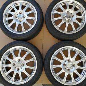 【希少：美品】カールソンホイール15×5J 4H PCD100 +45 ★タイヤ165/55R15 BluEarth-RV03 2023年製