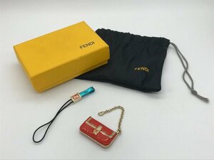 ■【YS-1】 フェンディ FENDI ■ バッグモチーフチャーム ロゴストラップ セット ■ 各全長4cm 難有り 【同梱可能商品】K■