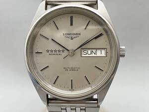 ジャンク LONGINES ADMIRAL 5 STAR アドミラル ファイブ スター L7.634.4 自動巻き 日差約-40秒 稼働品 ベルト非純正 ヴィンテージ