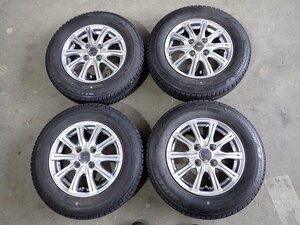 YS14377【送料無料145/80R13】モコ N-BOX スペーシア タント等に BS VRX3 中古スタッドレス ▼13×4J 100/4H ET42▼1円スタート